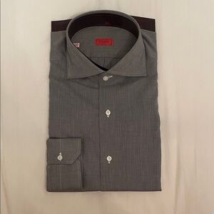 Isaia Charcoal Dress Shirt